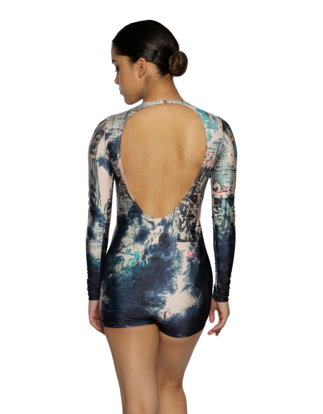 Grime LS Open Back Biketard - Hamilton Theatrical