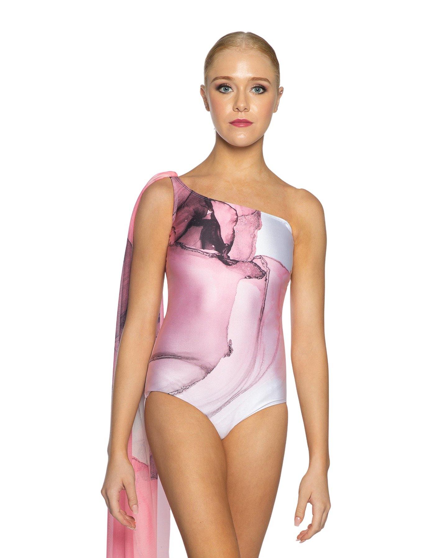 Mineral One Shoulder Leotard With Sash - Hamilton Theatrical