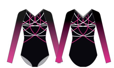 Ajax Acro Caged Raglan Leotard Long Sleeves