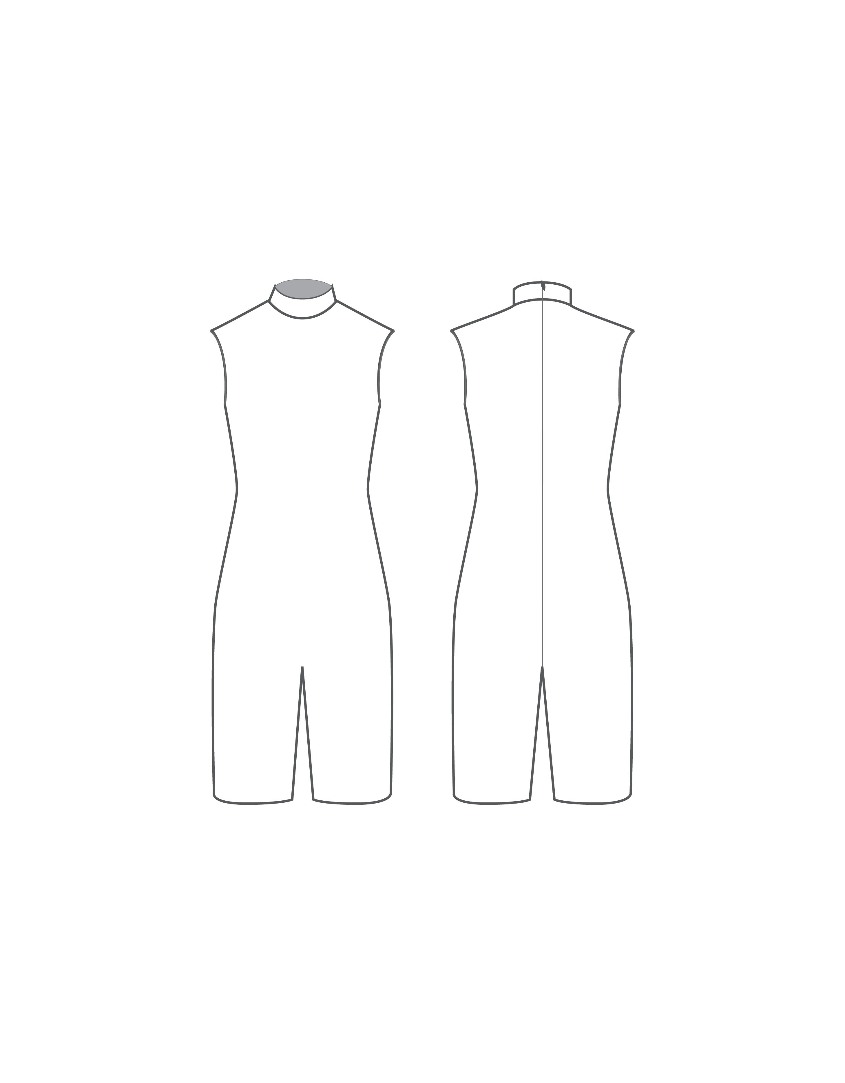 Custom Inked T Neck Sleeveless Biketard - Nicker Short Length - Zipper Back - Lycra