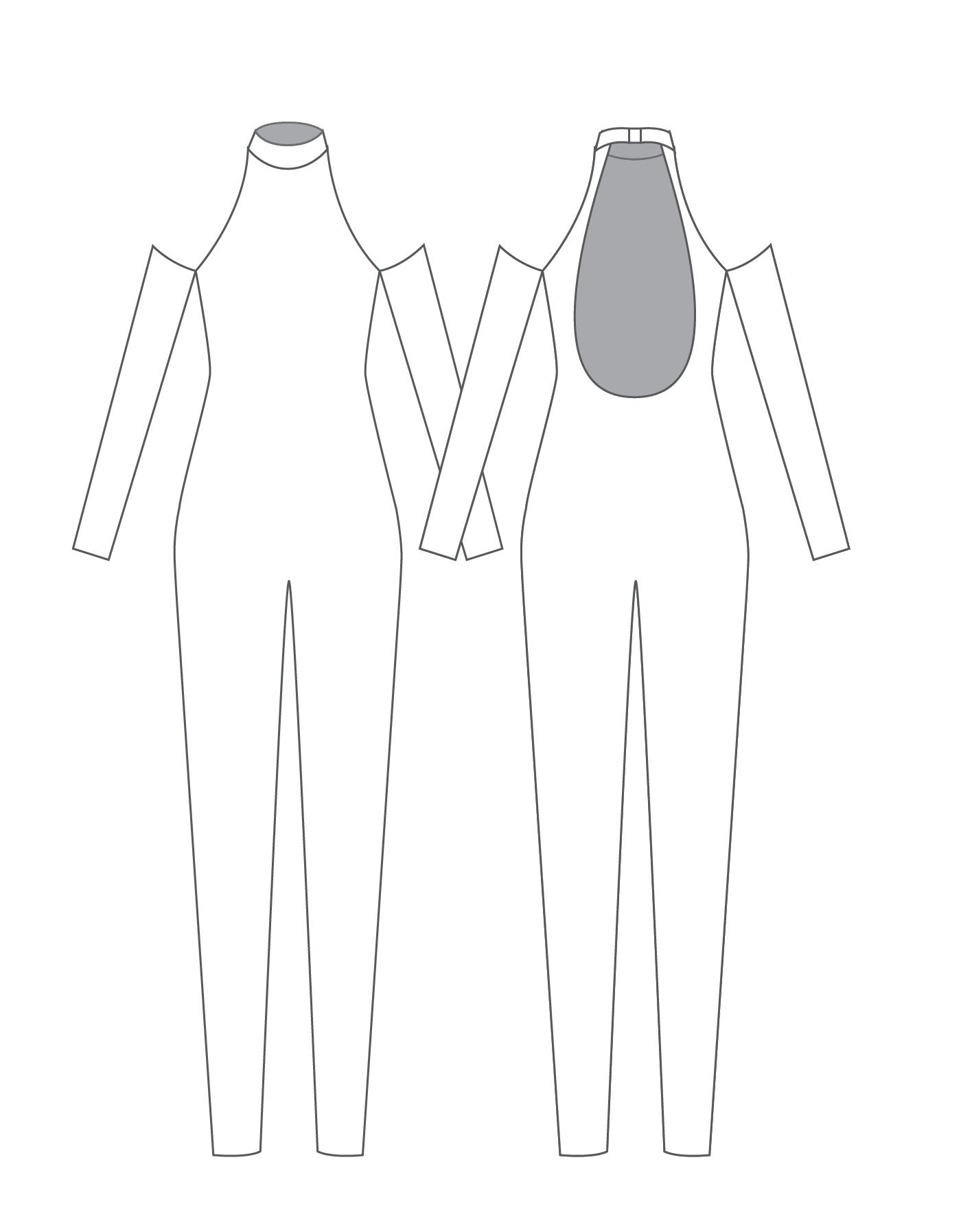 Custom Inked Cold Shoulder Open Back Unitard - Lycra