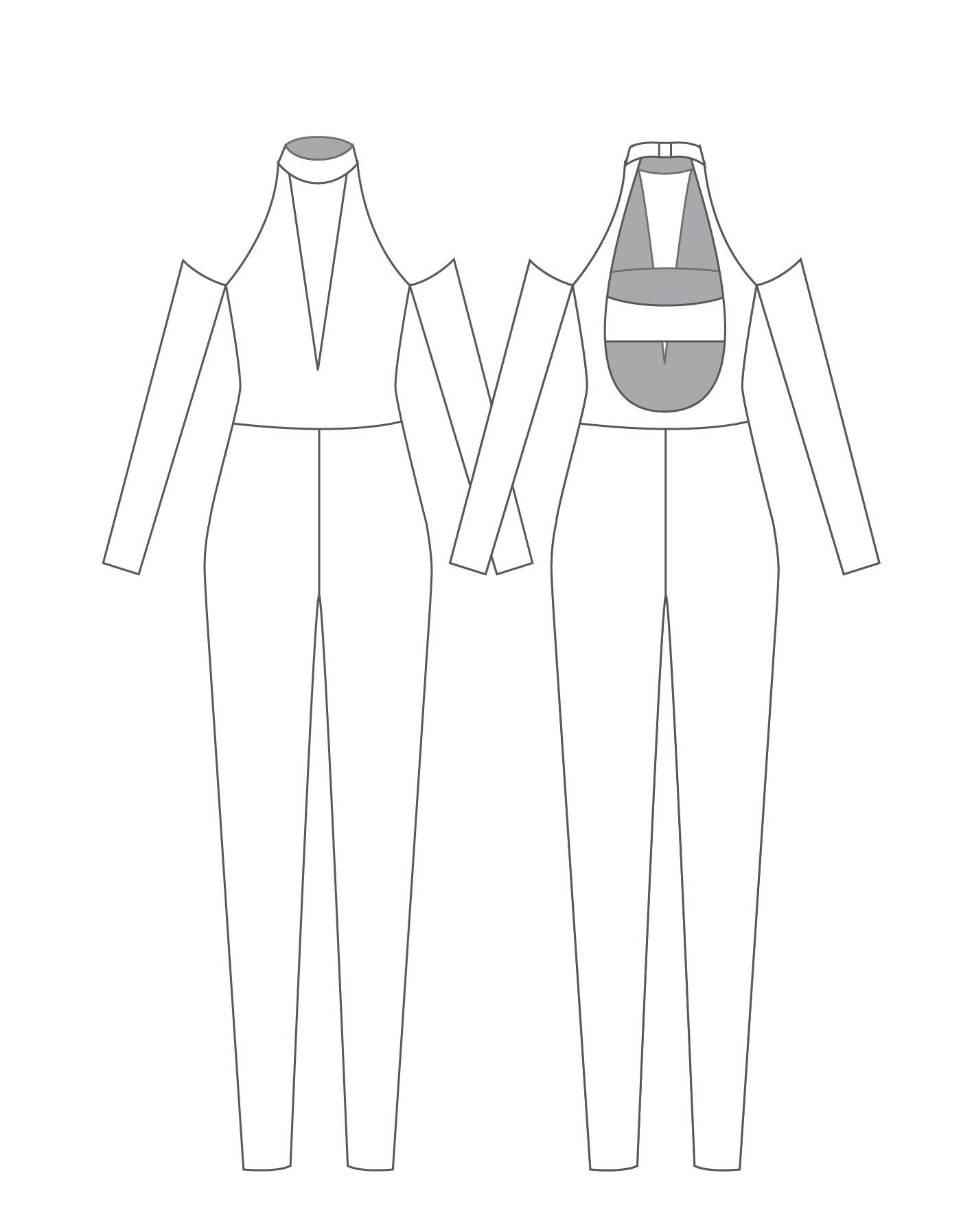 Custom Inked Cold Shoulder Open Back Unitard with incert - Lycra