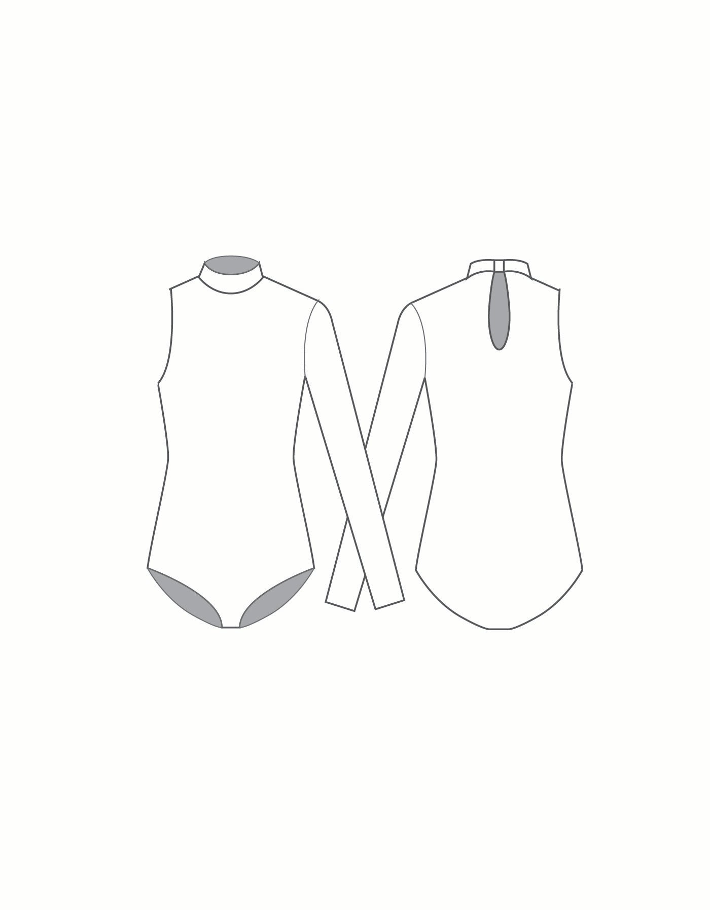 Custom Inked TNeck One Sleeve Leotard Keyhole Back - Lycra