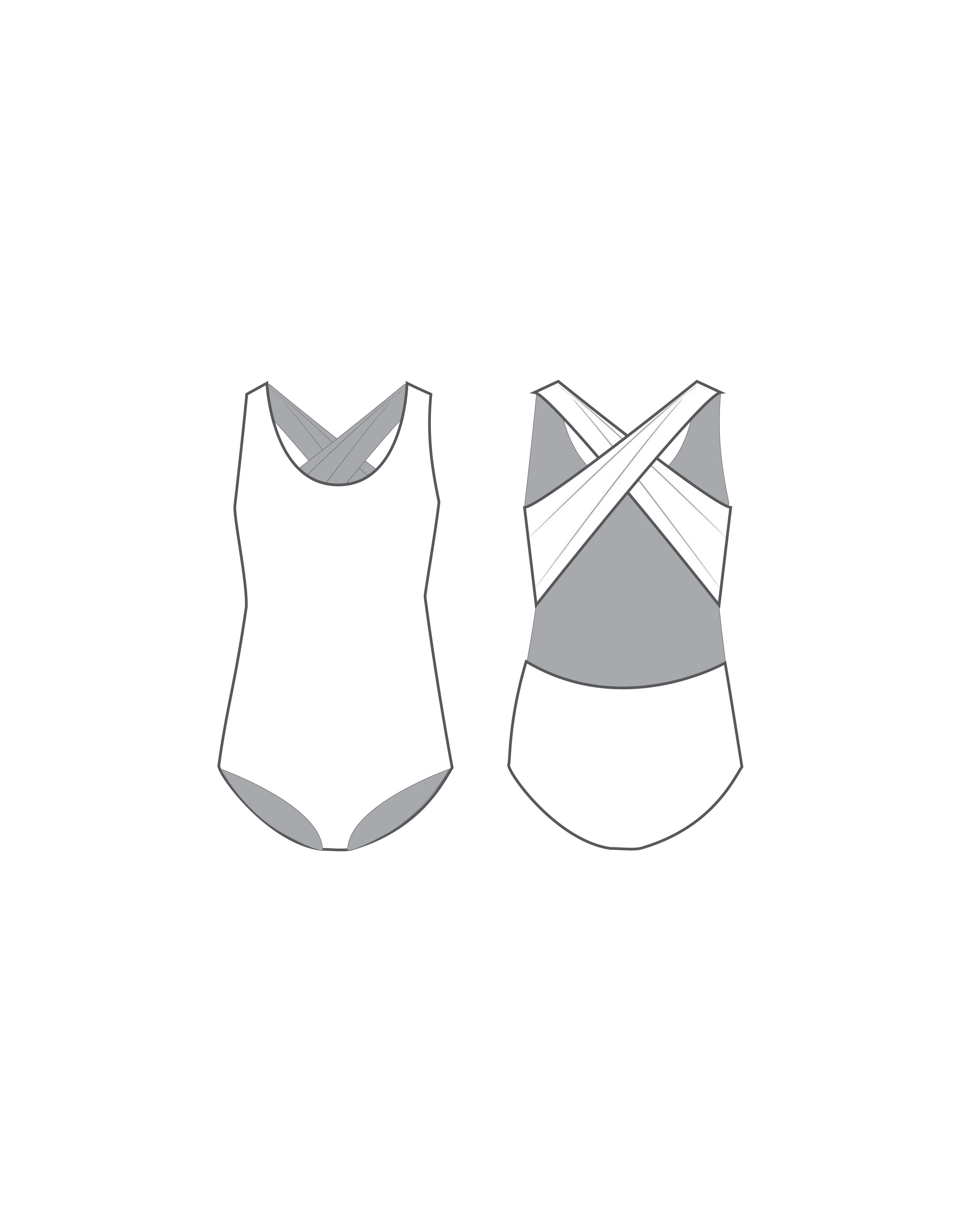 Custom Inked Cross Back Tank Leotard - Lycra