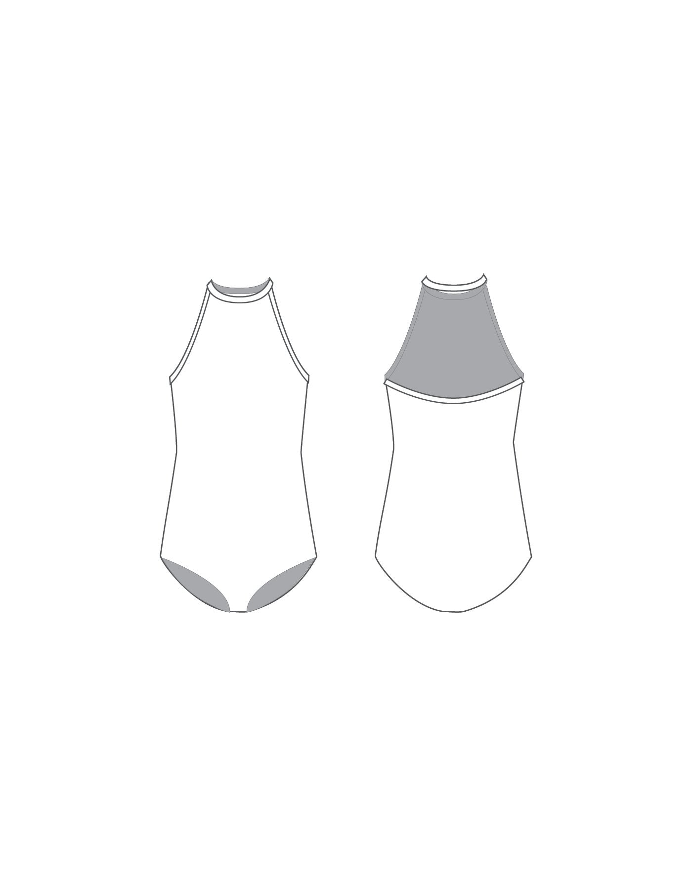 Custom Inked Halter Binding Leotard - Lycra
