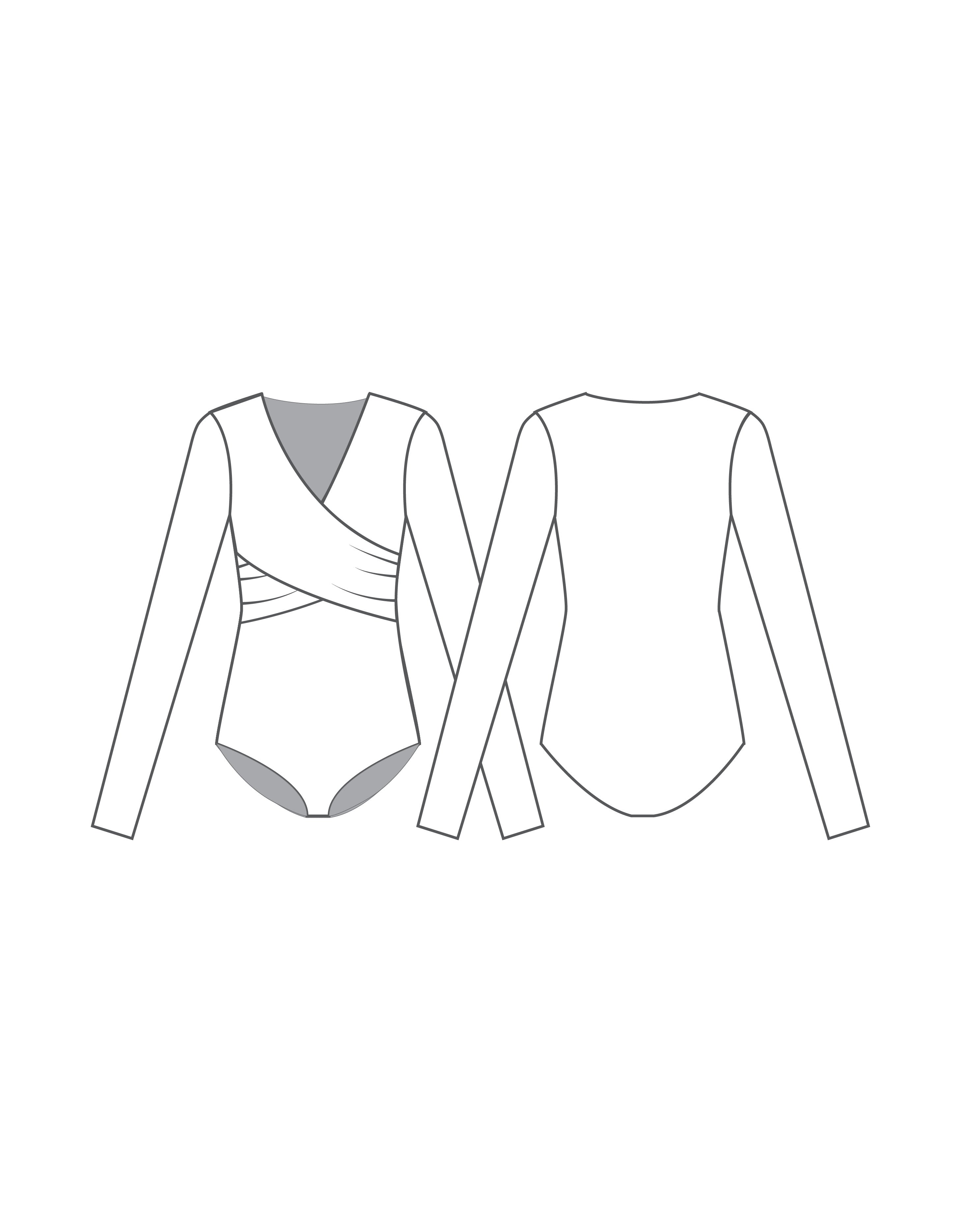 Custom Inked LS Double Crossover Leotard - Lycra