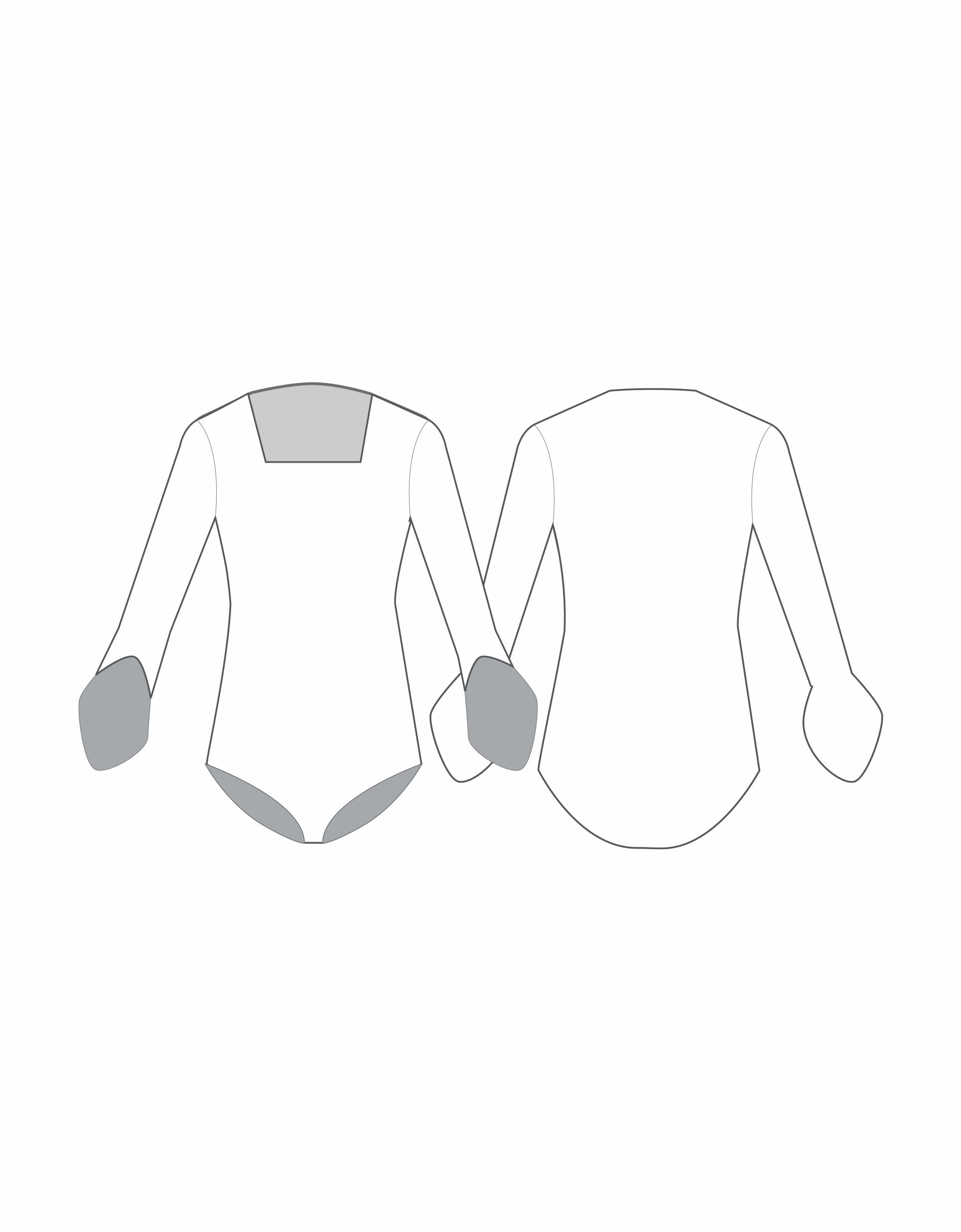 Custom Inked Square Neck Leotard with Open Cuff - Lycra