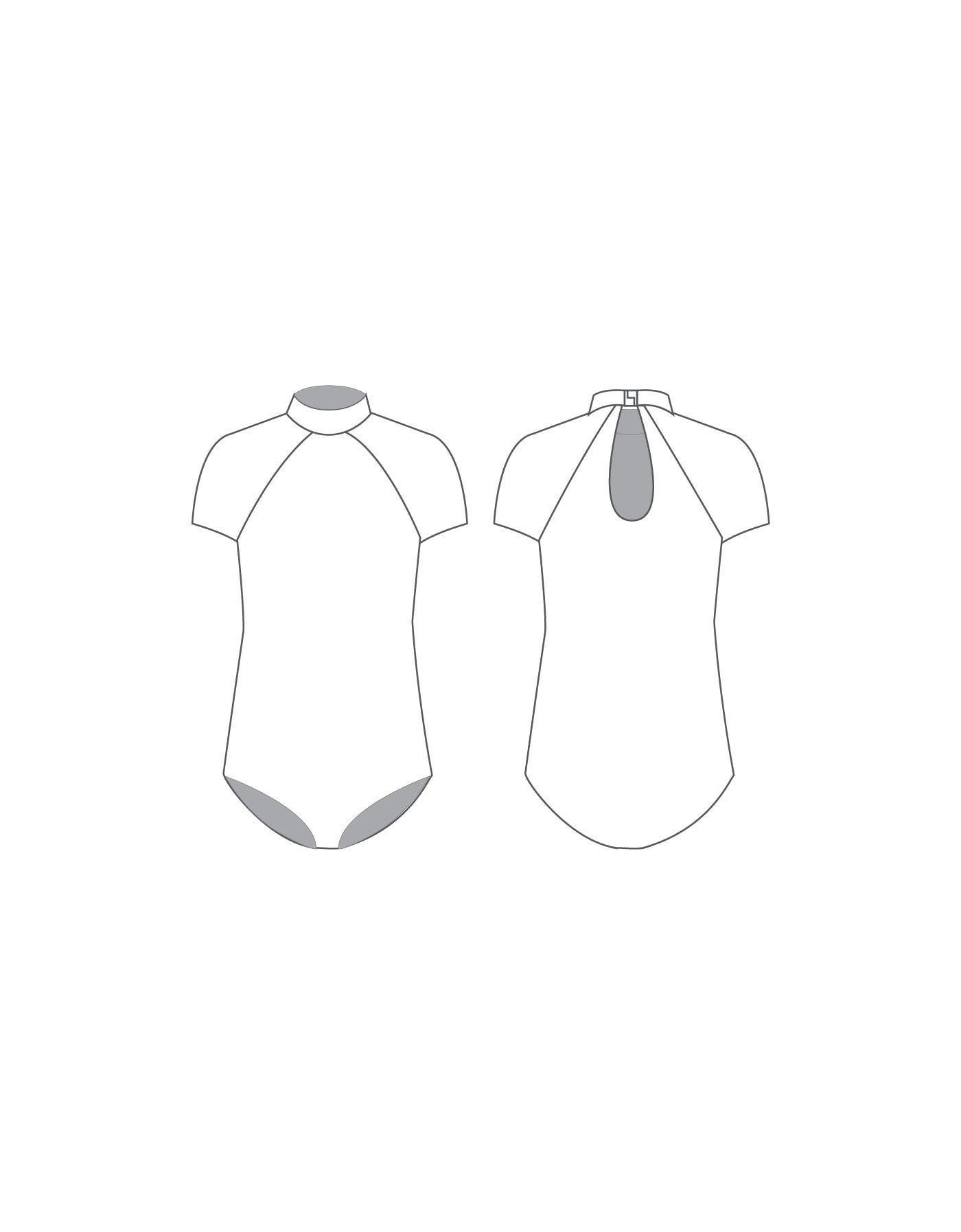 Custom Inked Raglan Tneck Keyhole Back Leotard - Lycra