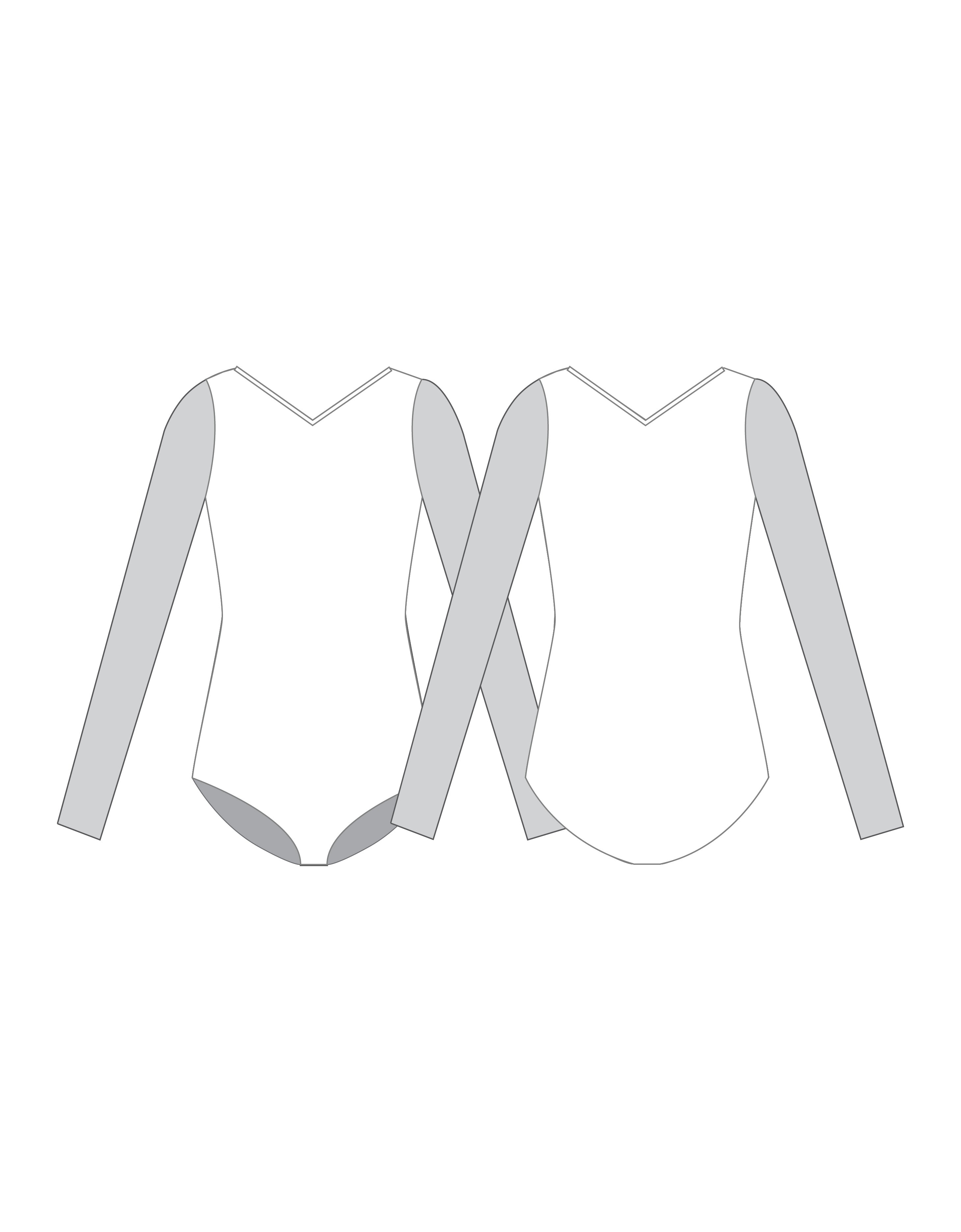 Custom Inked Mesh LS V Neck Leotard Gymnastics - Lycra & Mesh