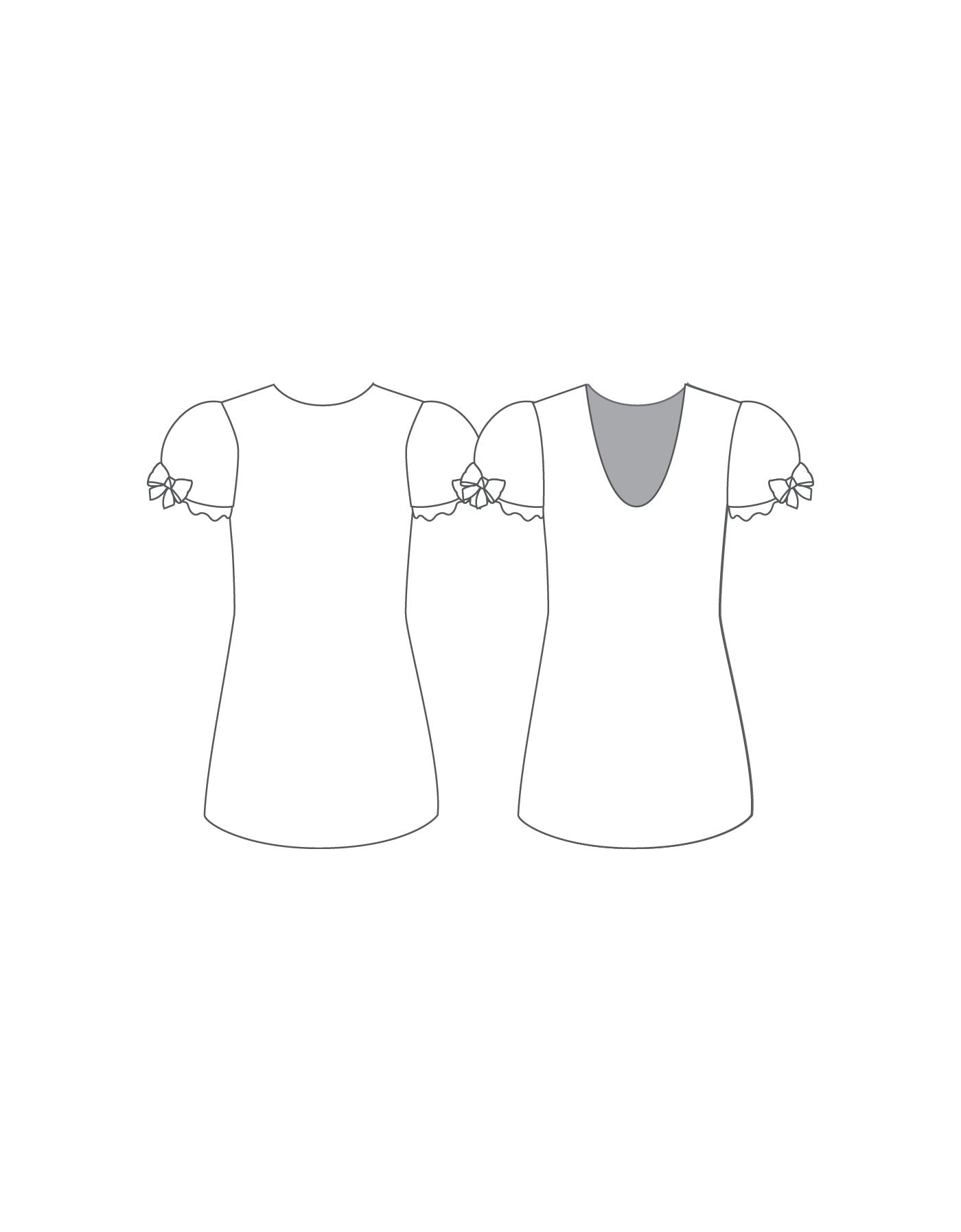 Custom Inked Puff Sleeve Lower Back Neck Shift Dress - Lycra