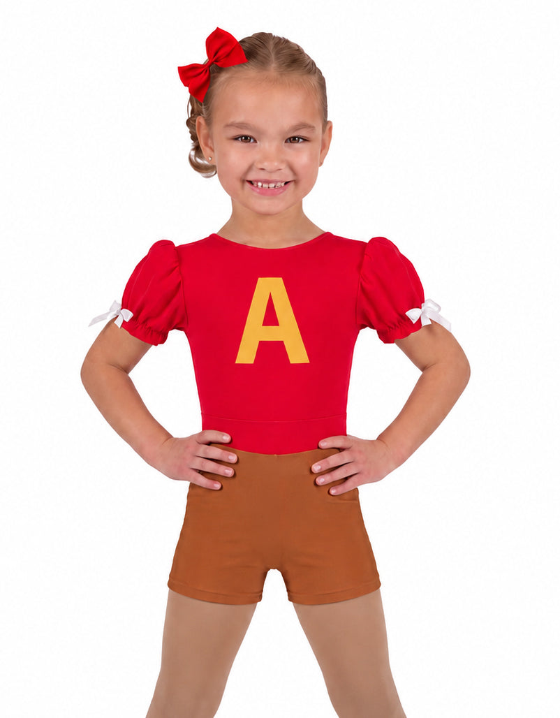 Chipmunks Puff Sleeve Biketard