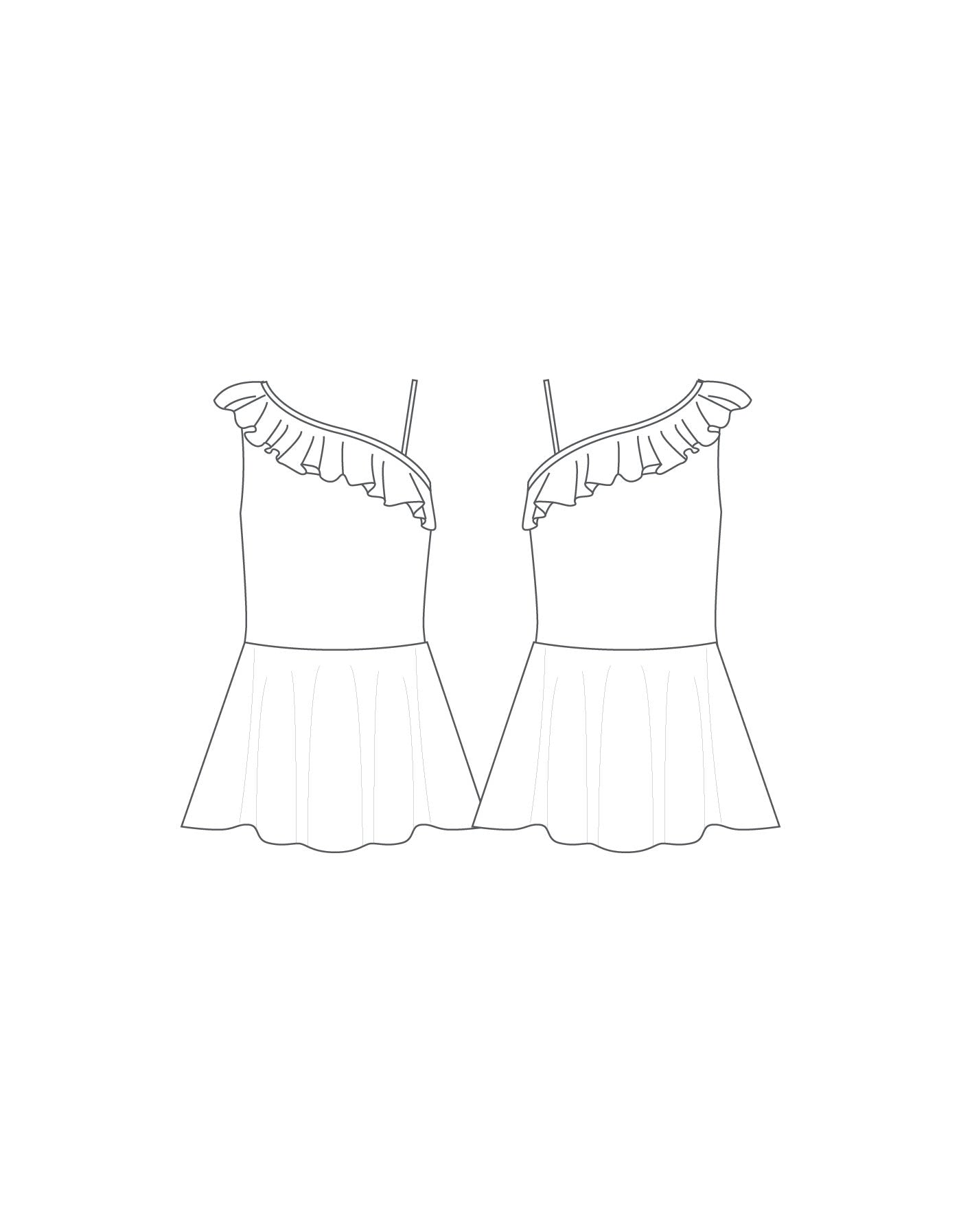 Custom Inked One Shoulder w Ruffle Dress - Hologram