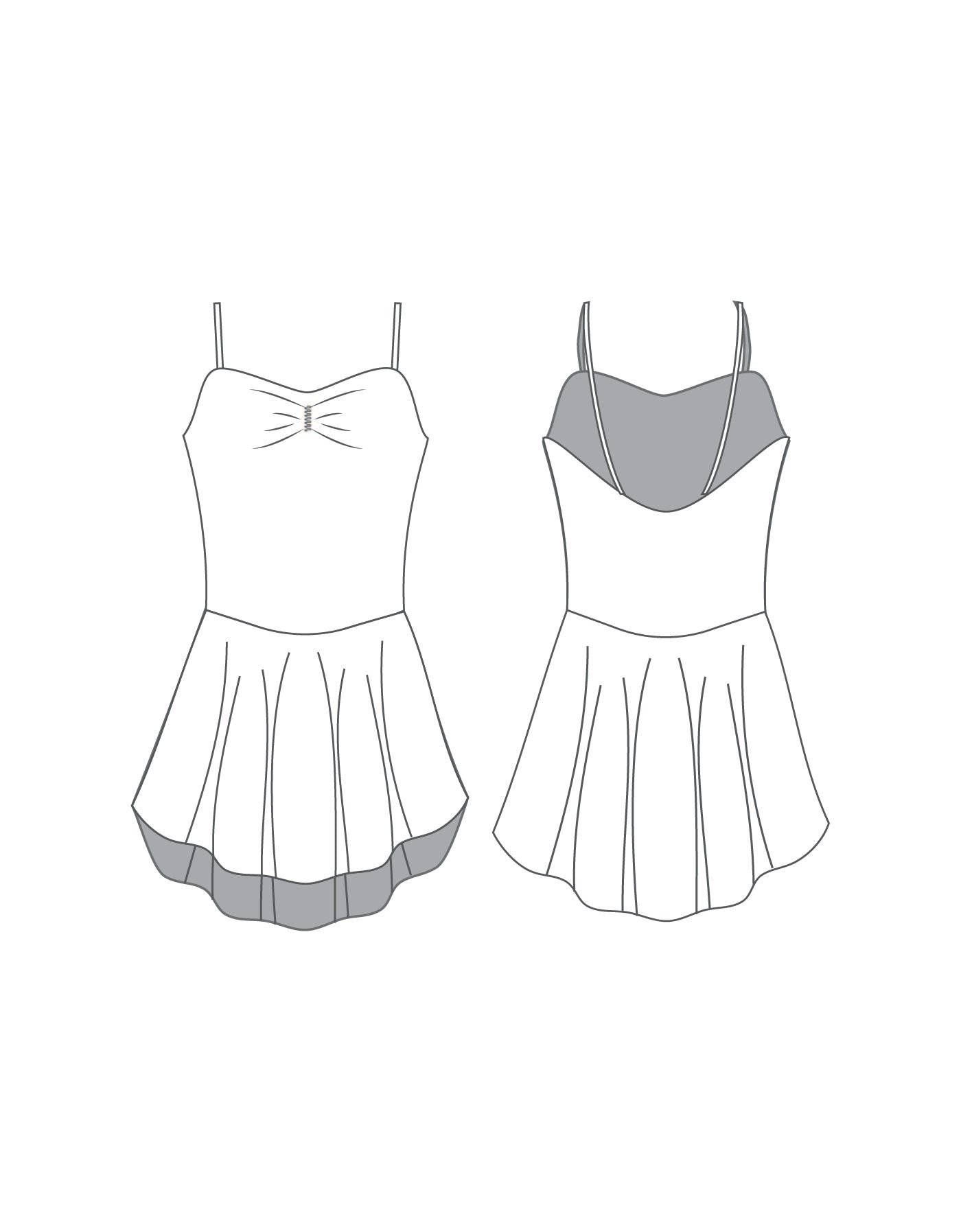 Custom Inked Cami Dress with High Low Skirt - Lycra