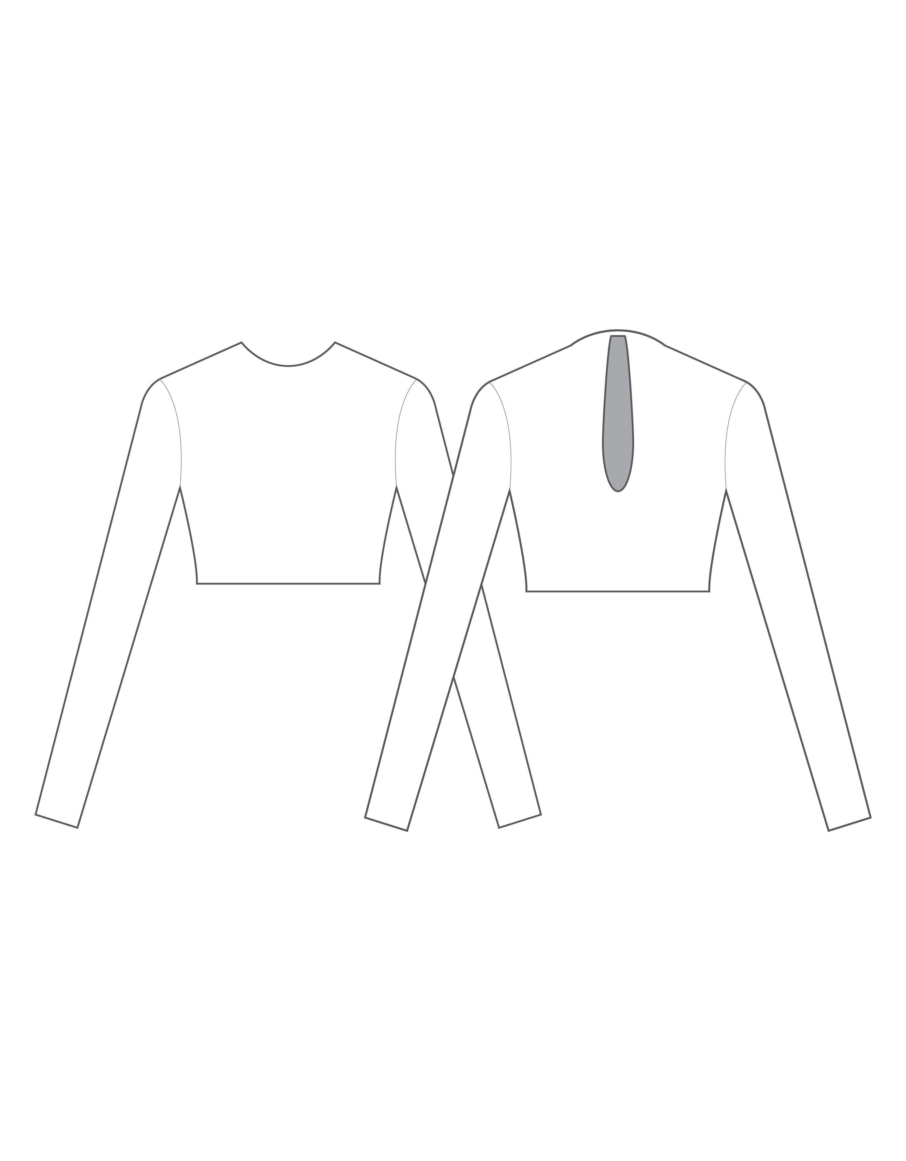 Custom Inked LS Keyhole Back Crop Top - Lycra