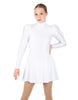 Solid Lycra LS Puff Sleeve TNeck Keyhole Back Dress