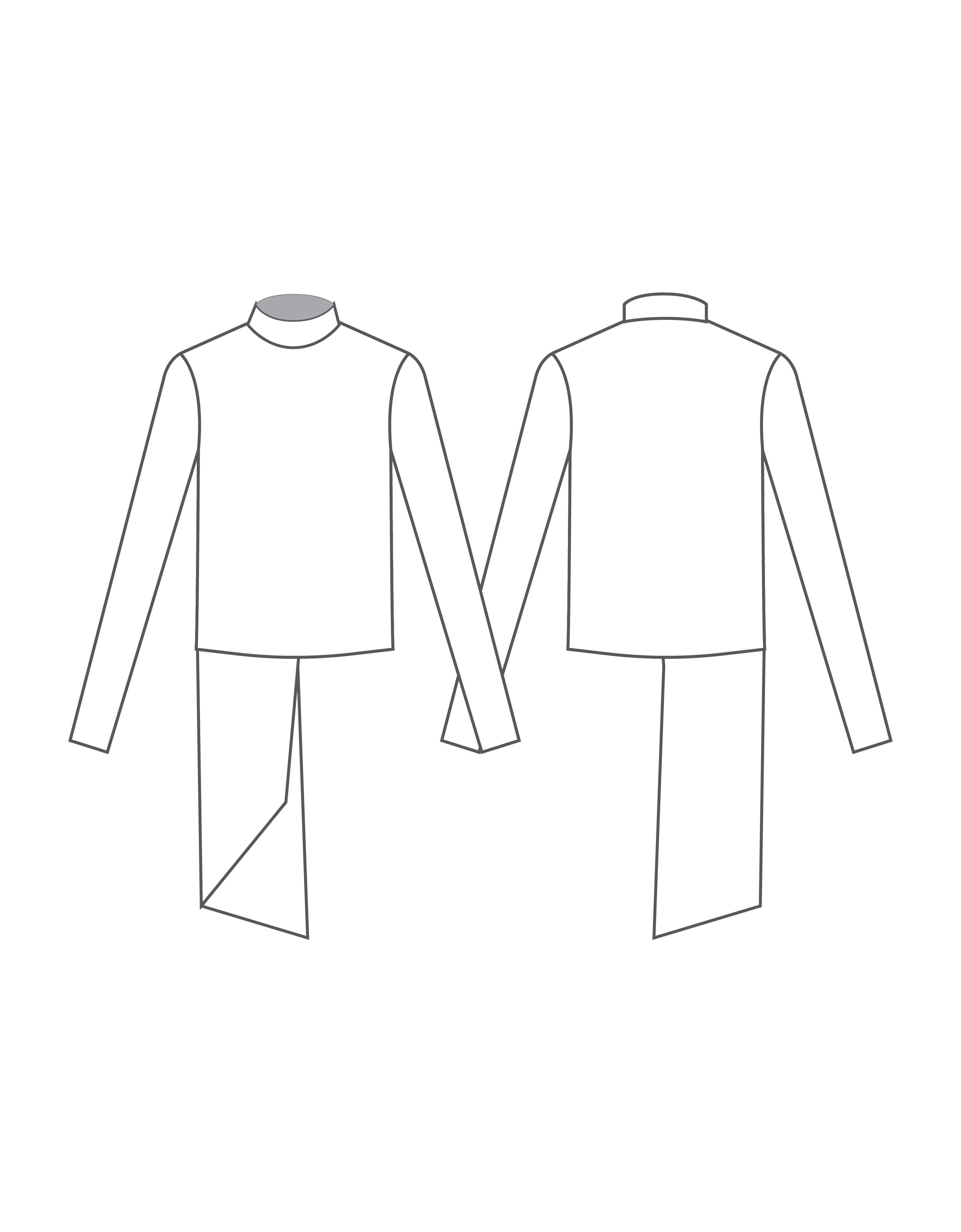Asymetric Band LS T Neck Shirt