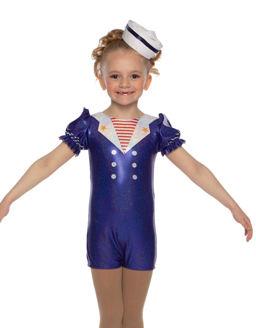 Sailor Puff Sleeve Biketard