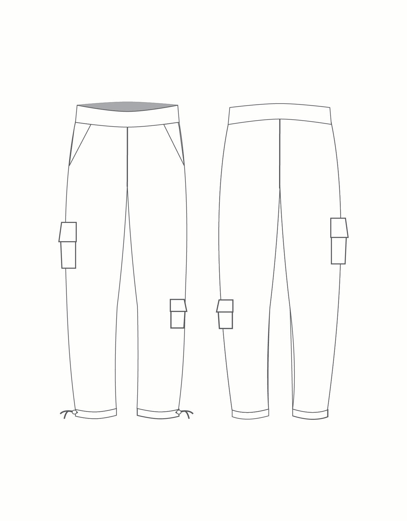 Custom Inked Cargo Pants with Pockets - Satin