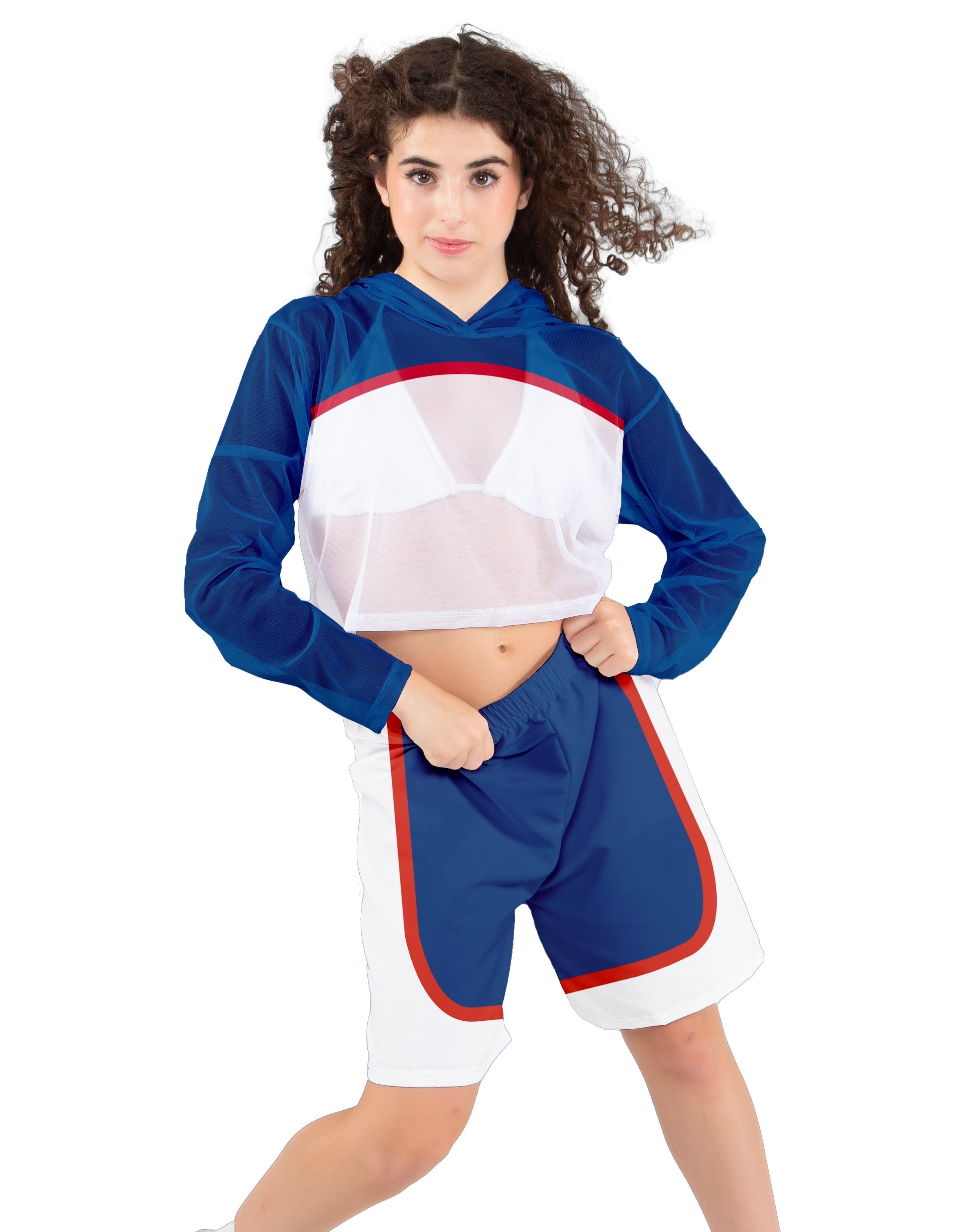 Red White and Blue Loose Basketball Shorts