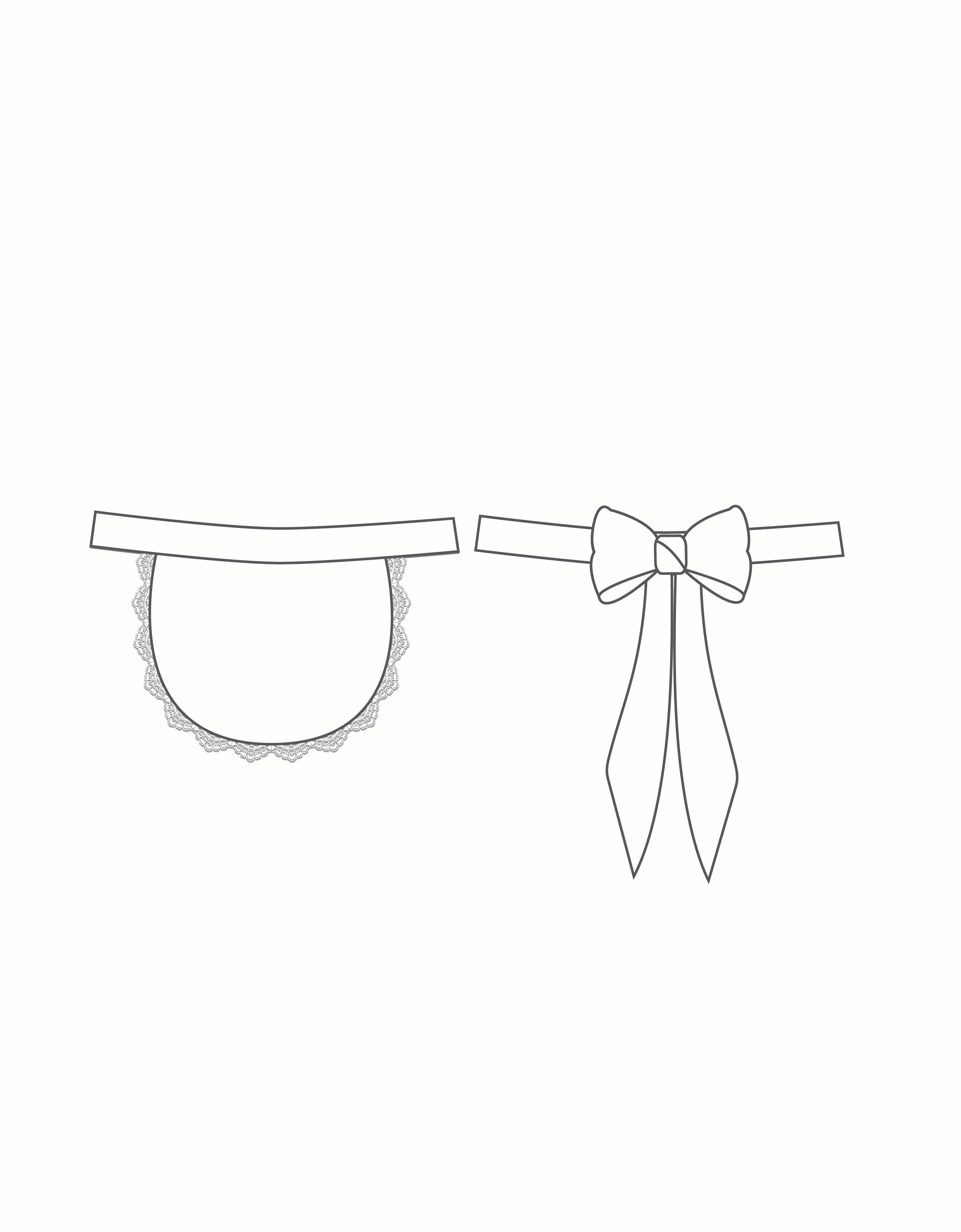 Custom Inked Waist Apron with Ribbon - Lycra