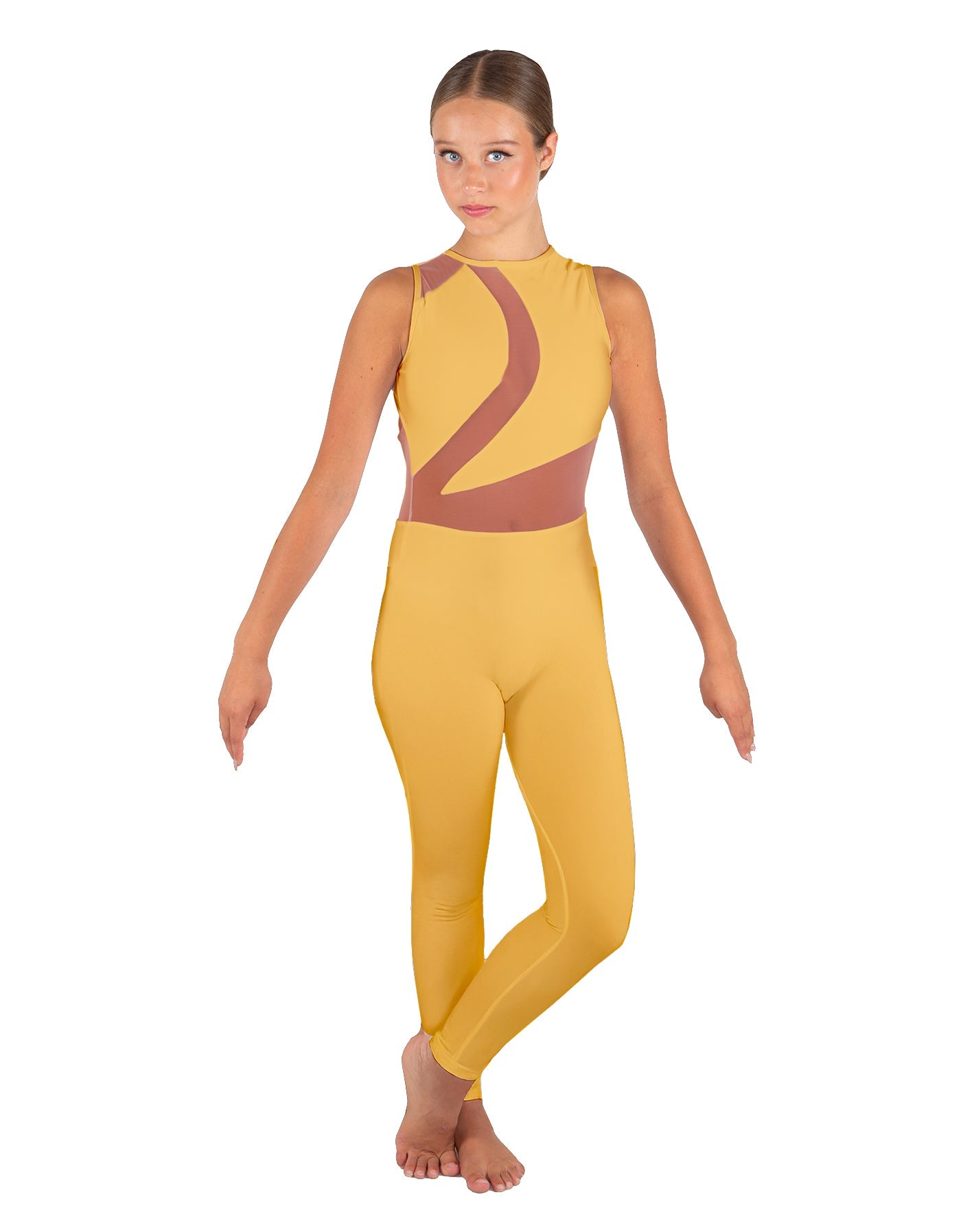 Solid Lycra Embrace Sleeveless Unitard