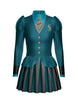 Wizards University LS TNeck Biketard with Attached Pleated Skirt and Peplum