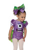 Purple People Eater Puff Sleeve Biketard