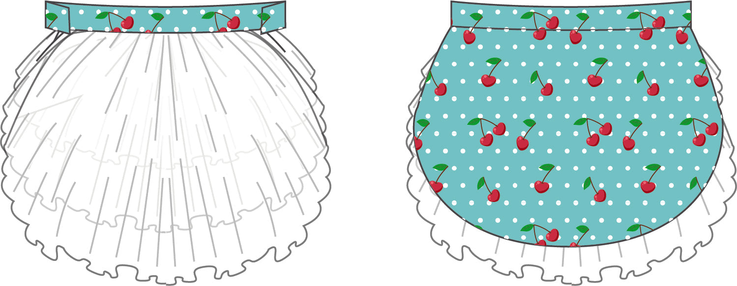 Custom Cherry Pettibustle Top Skirt