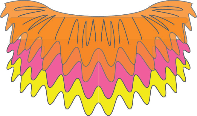 Orange - Fuchsia - Yellow 3 Tone Bando Tutu