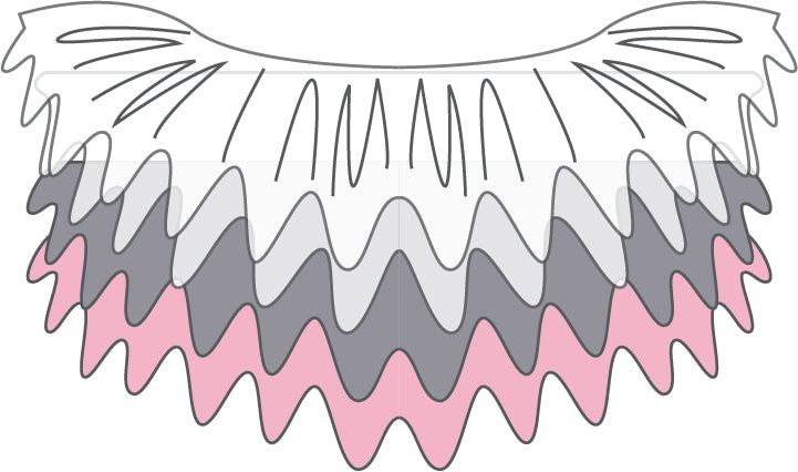 White - Silver - Pink 3 Tone Bando Tutu