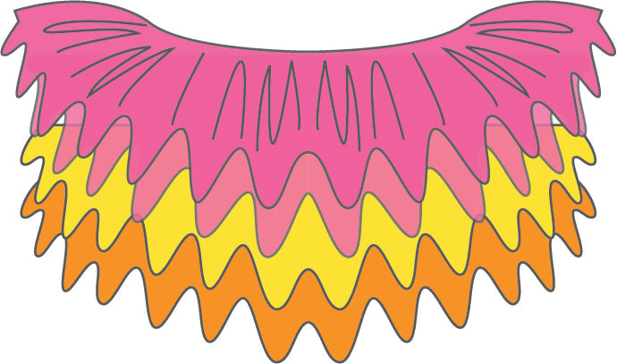 Fuchsia - Yellow - Orange 3 Tone Bando Tutu