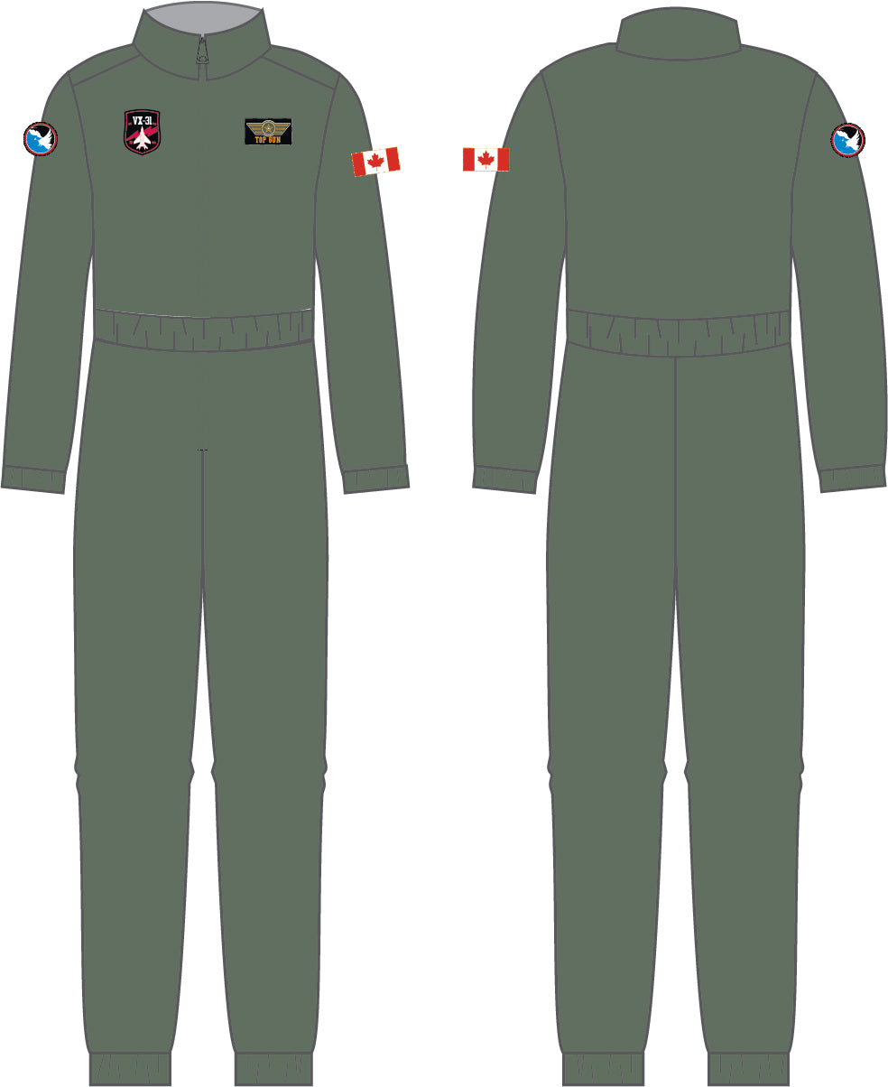 Custom Canadian Top Gun Jumpsuit with Tall Collar