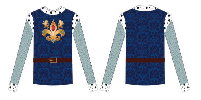 Custom Bright Navy Royalty LS Boys Shirt