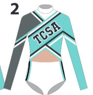 Custom TCSA Cheer LS Tneck Keyhole Back Leotard
