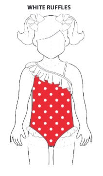 Custom Surfs Up Red and White One Shoulder w Ruffle w Leg Flutter Leotard