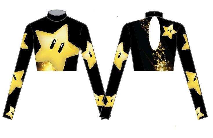 Custom Shooting Star Nova LS Tneck Keyhole Back Crop Top