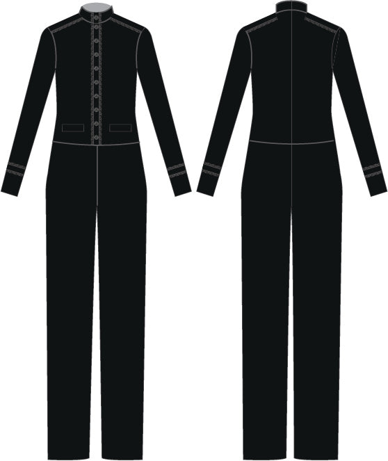 Custom Snape Mens LS Tneck Zipper Back Straight Leg Unitard