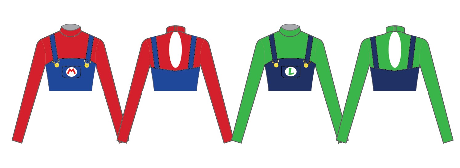 Gamers LS Tneck Keyhole Back Crop Top