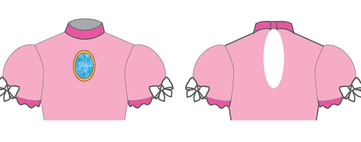 Gamer Princess TNeck Puff Sleeve Crop Top with Keyhole Back