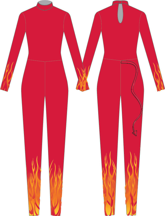 Nightmare - Lock LS Tneck Zipper Back Unitard