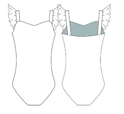 Solid Lycra Rainbow Bright Flutter Strap Leotard