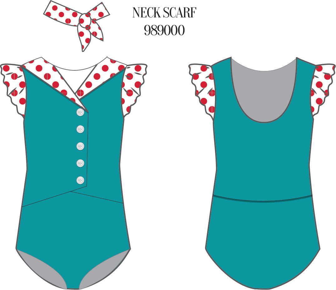 Custom PDA Minion - Lucy Dot Collar Tank Gather Sleeve Leotard