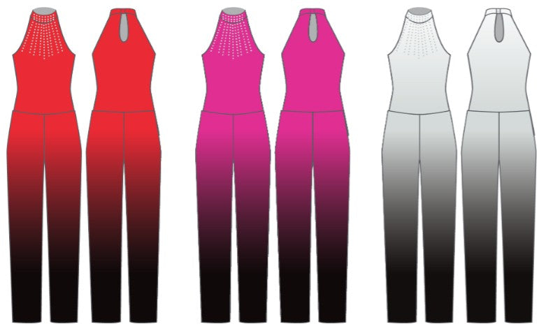 Solid Hologram Halter Leotard with Keyhole Back