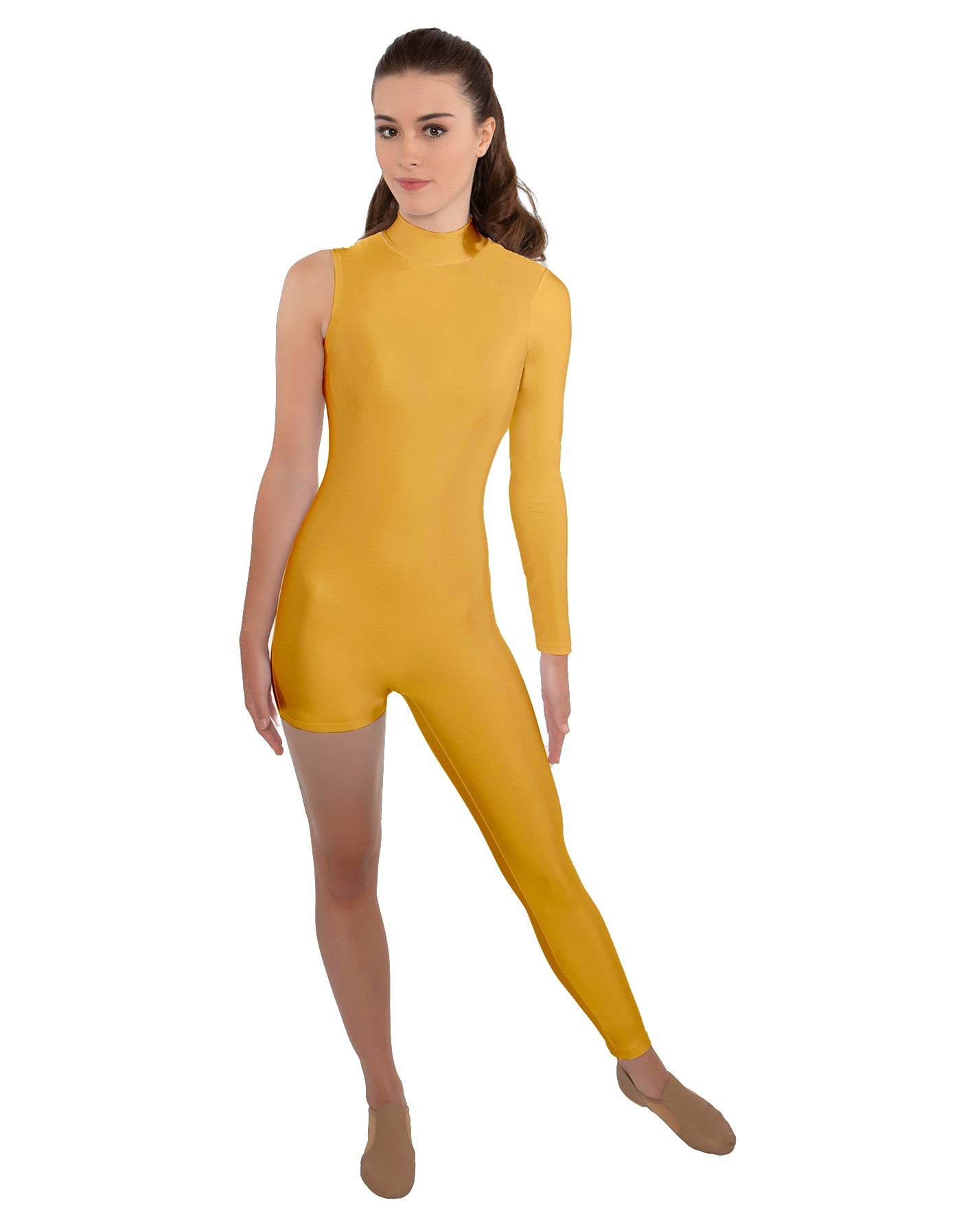 Solid Lycra Half and Half Tapered Leg Unitard