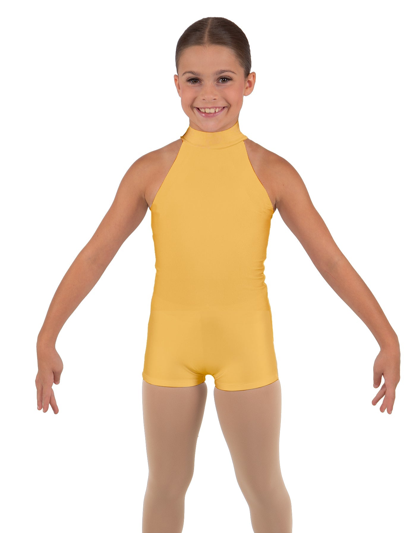 Solid Lycra Halter Collar Biketard