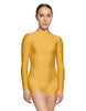 Solid Lycra LS Tneck Zipper Back Biketard