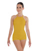 Solid Lycra Halter Covered Back Biketard