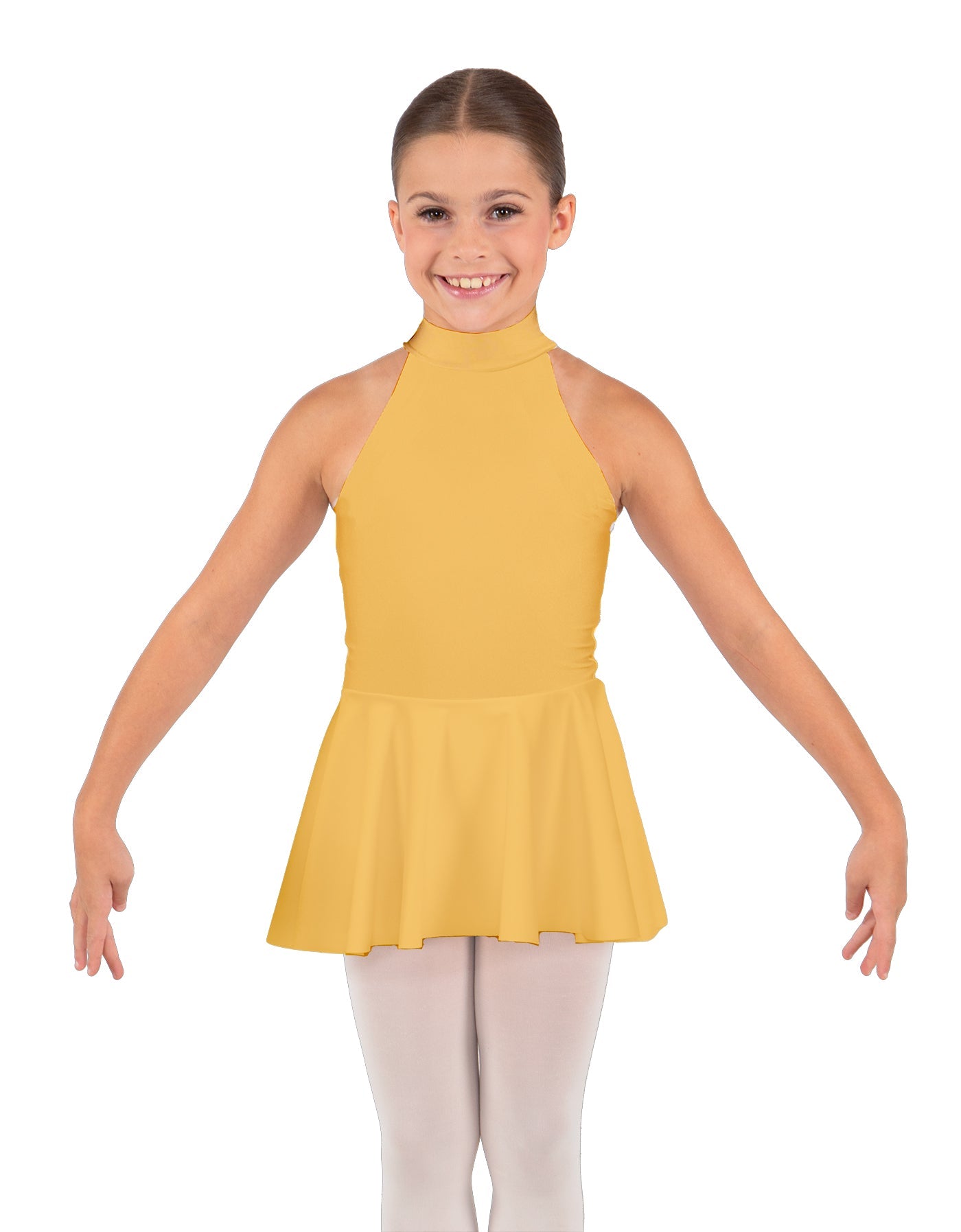 Solid Lycra Halter Collar Dress