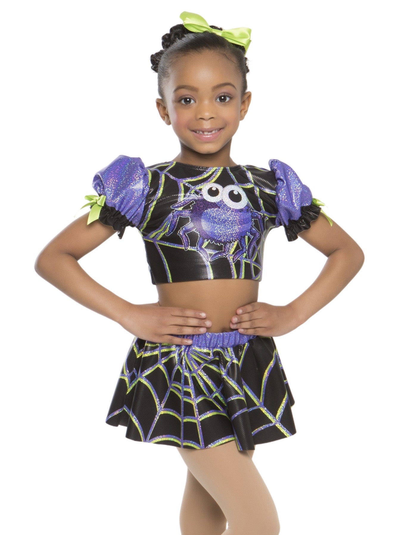 Itsy Bitsy Spider Puff Sleeve Crop Top