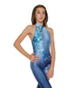 Falling Petals Halter Unitard